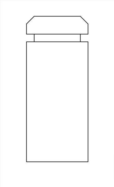 Square post with chamfered top and notch