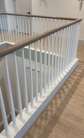 White Painted Spindle Balusters on Balcony