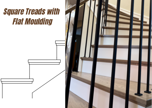 Modern Square Tread With Flat Moulding