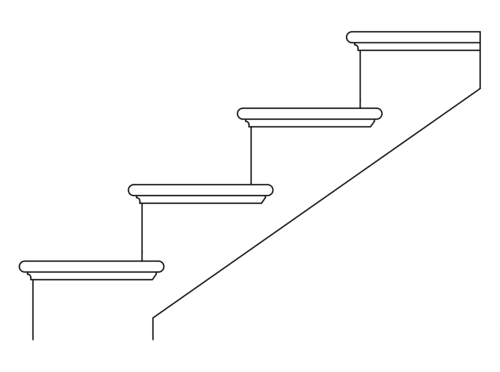 Standard Bullnose Tread with Cove Moulding