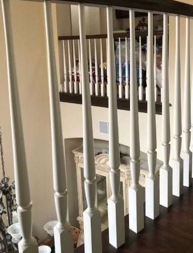 White Painted Spindle Balusters on Balcony