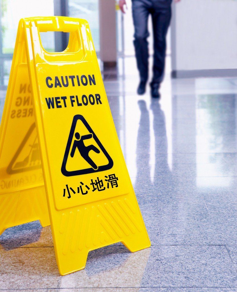 Wet Floor Caution in Building — Roseville, CA — Frank Penney Injury Lawyers