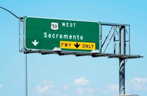 Sacramento Road Sign — Roseville, CA — Frank Penney Injury Lawyers