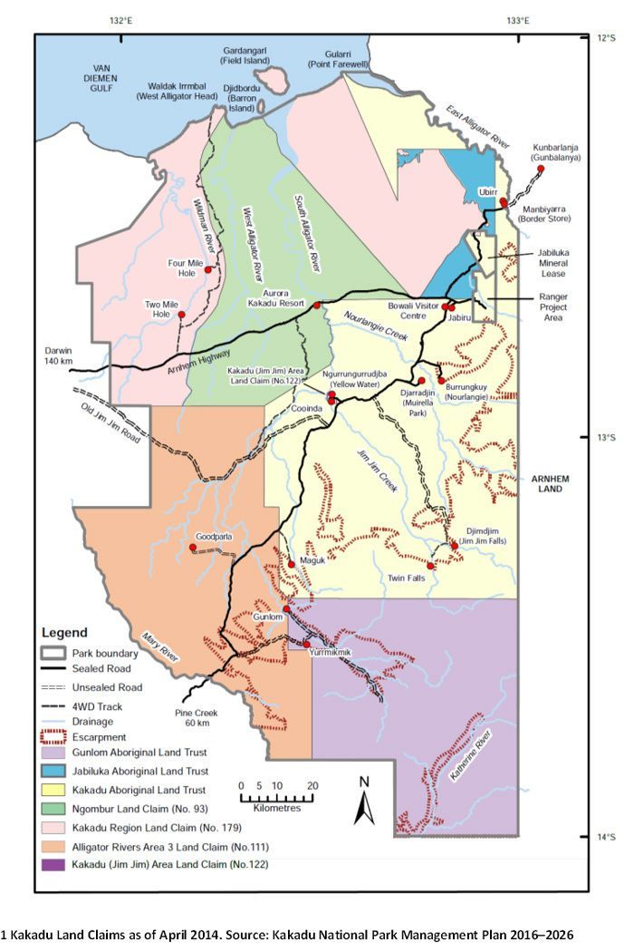 Kakadu Land Claims Map