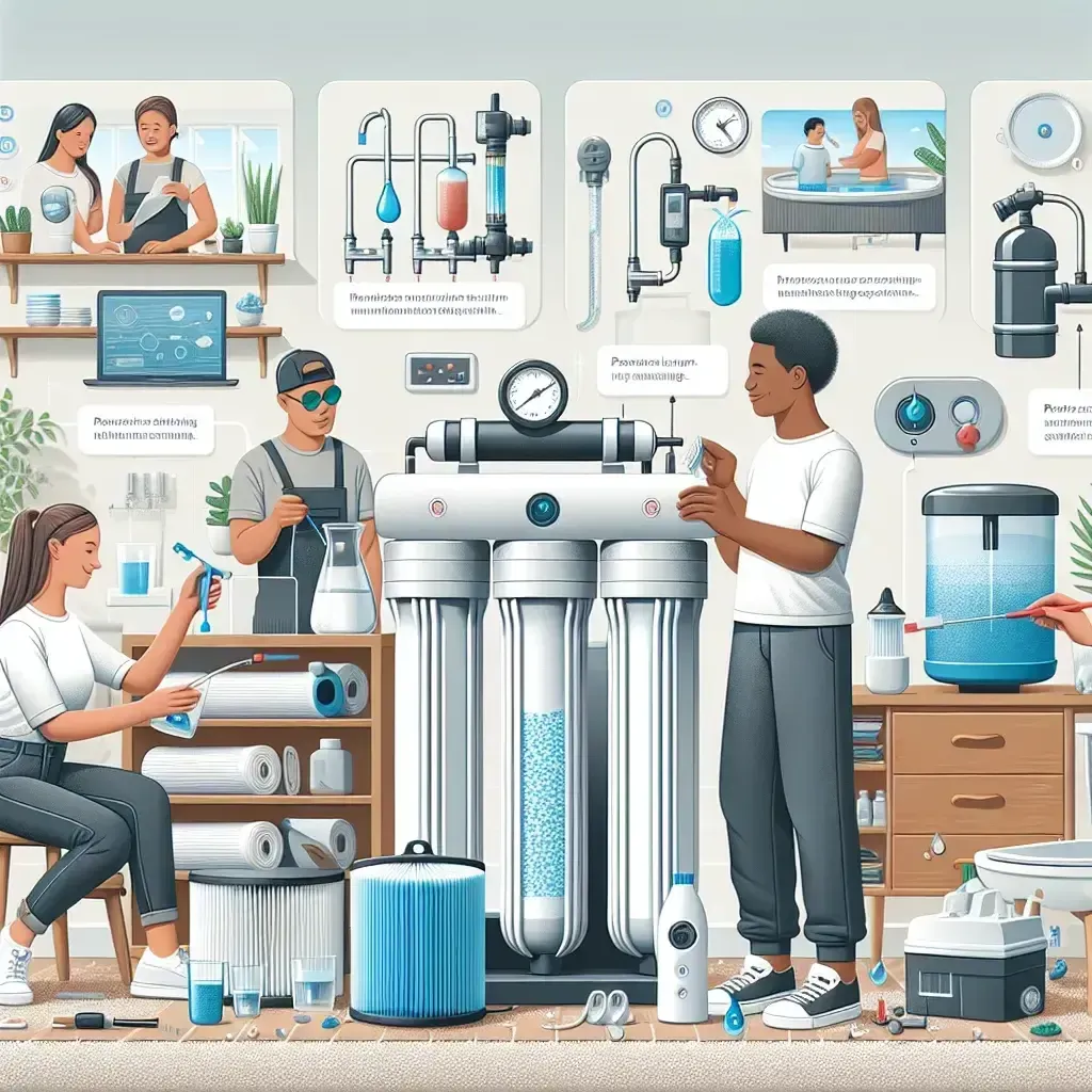 Graphic of 3 people softening water