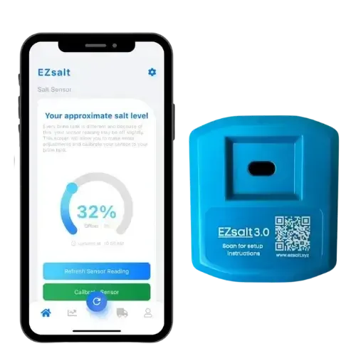 smart technology detecting salt levels in water softener