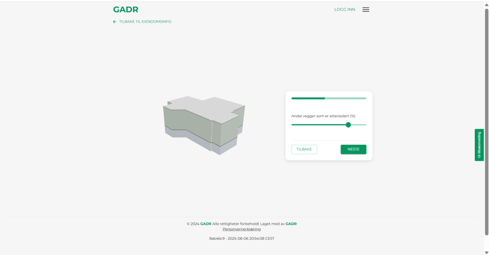 brukegrensesnitt gadr.no energitiltaksplattformen