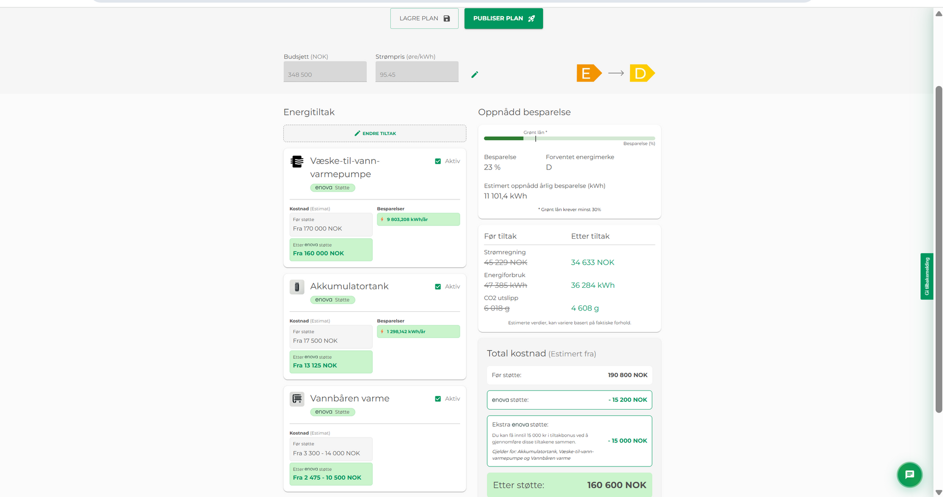 brukegrensesnitt gadr.no energitiltaksplattformen