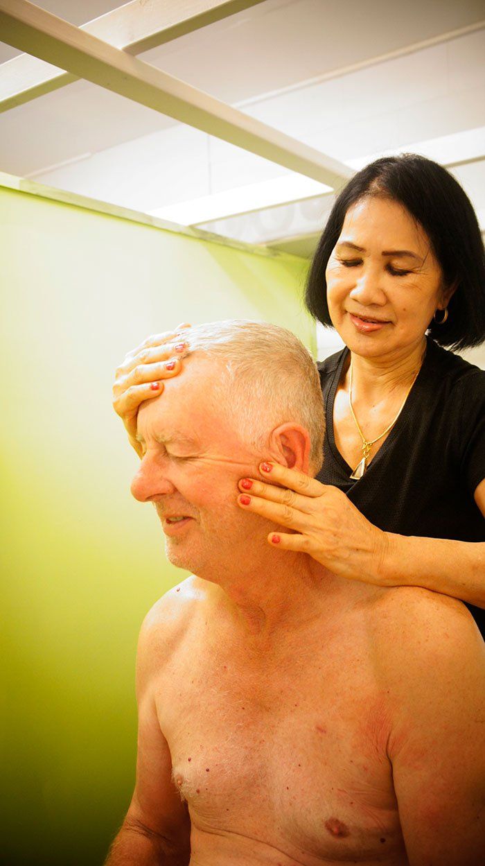 Old man getting a massage