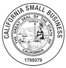 California Small Business seal with state seal in the center,