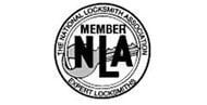Logo: "Member NLA" inside a circle with "The National Locksmith Association" and "Expert Locksmiths".