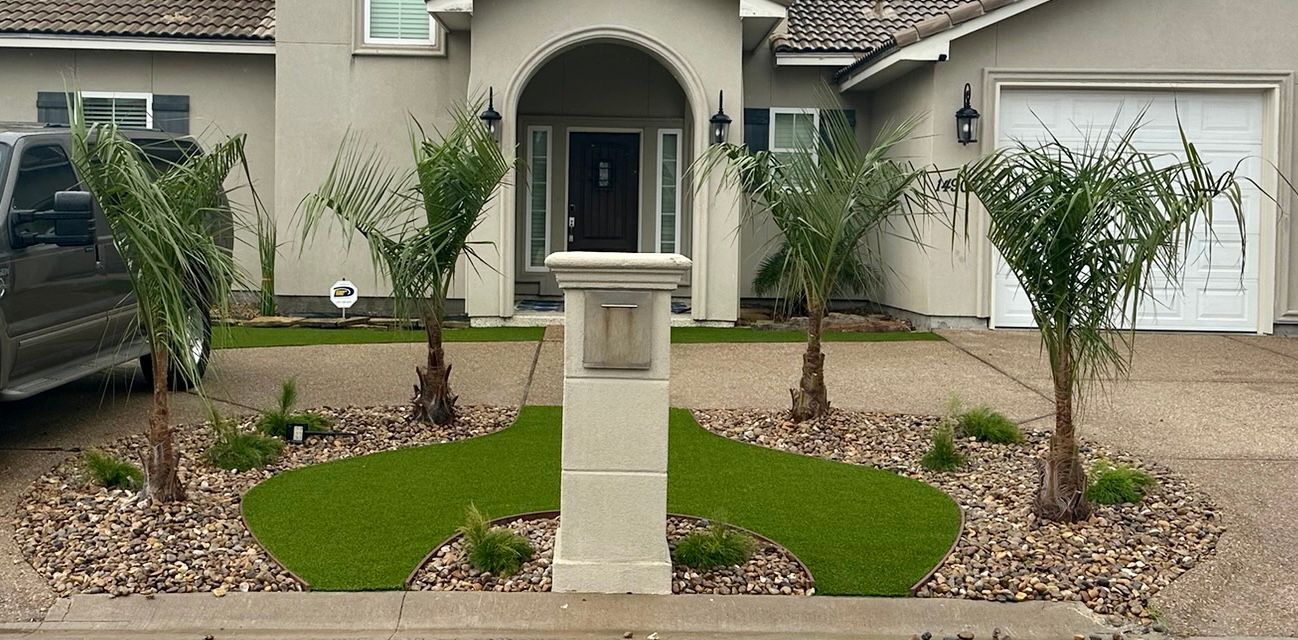A house with a mailbox in front of it