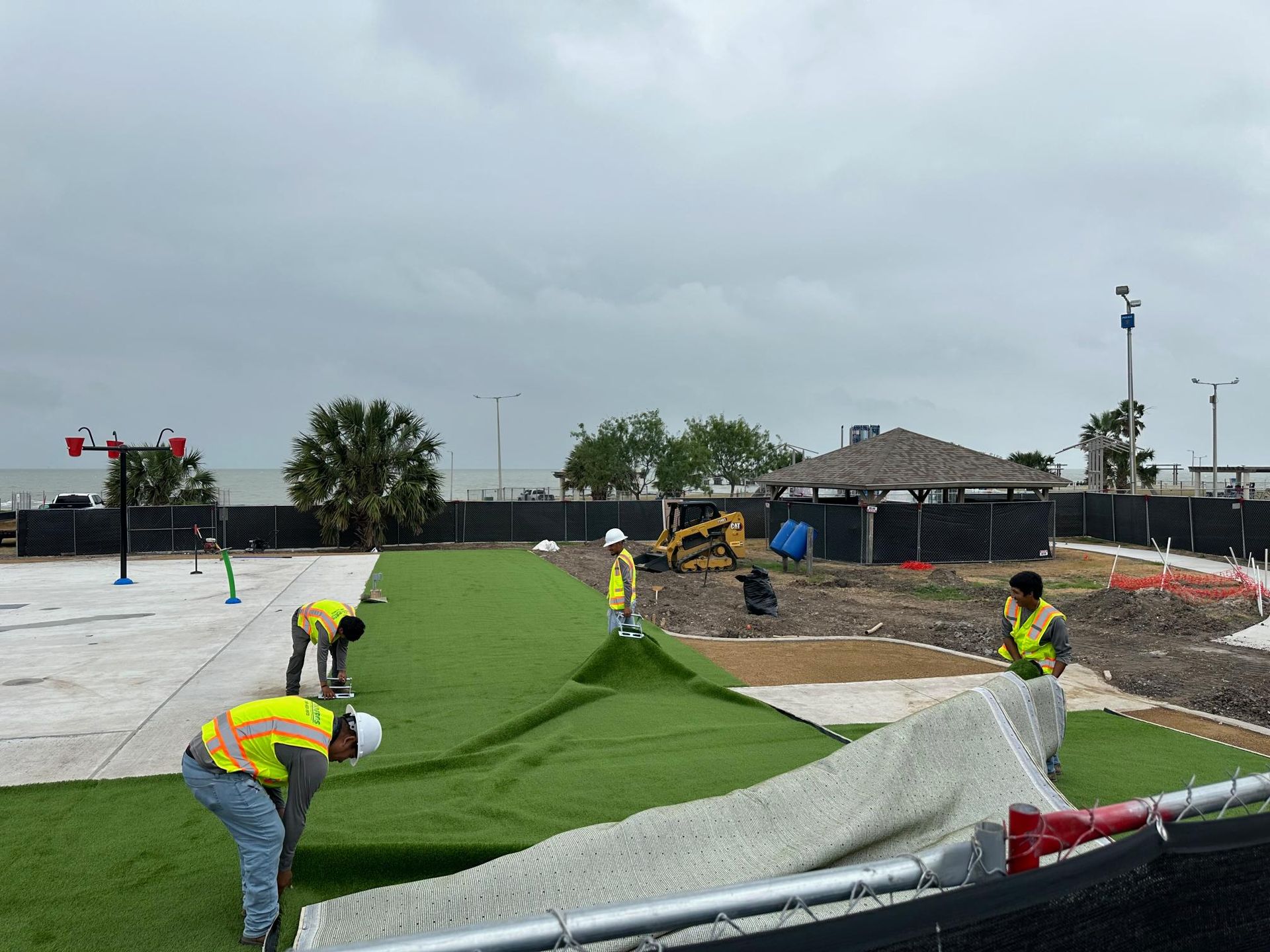 commercial artificial turf installation