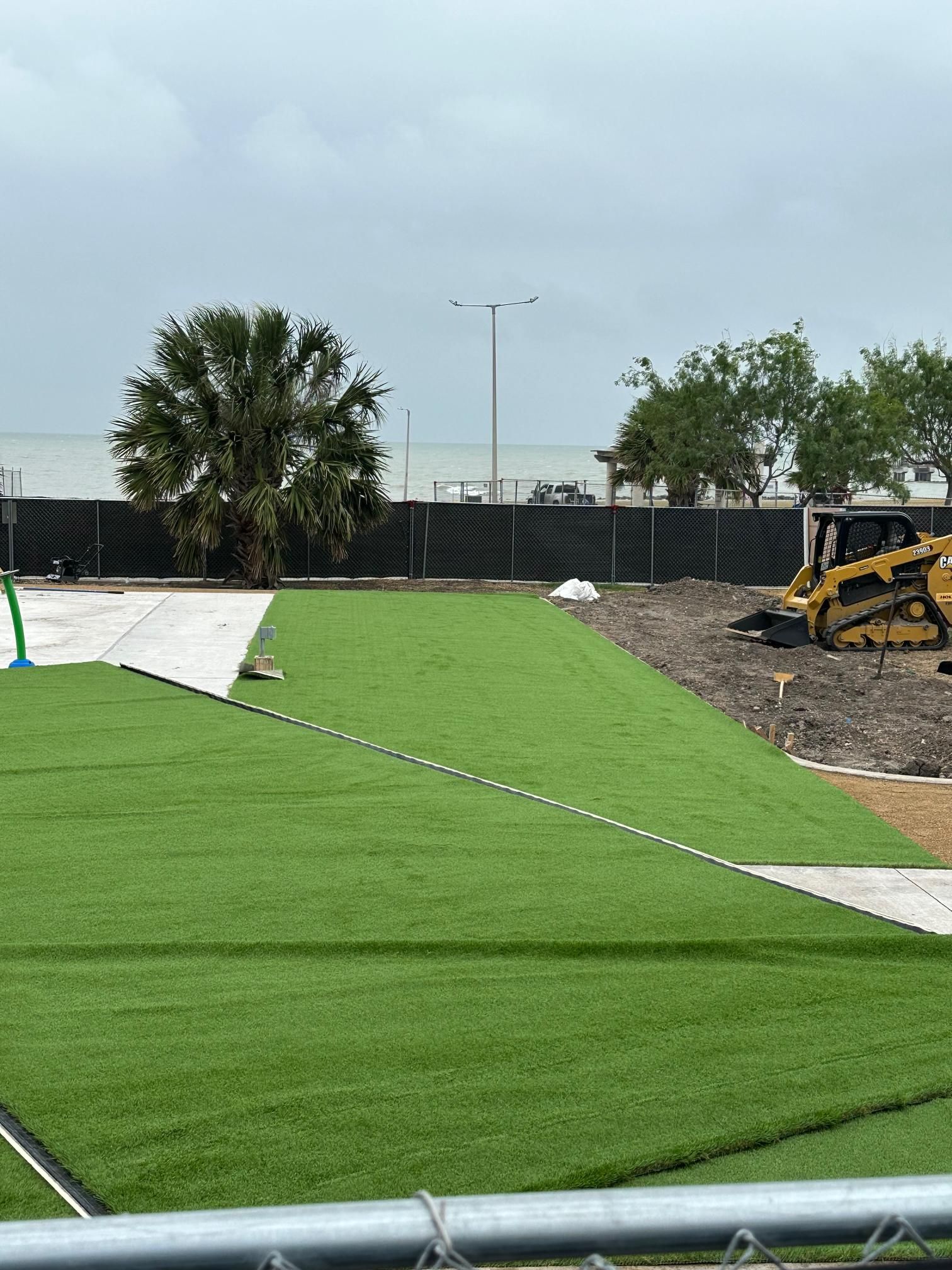 commercial artificial turf installation