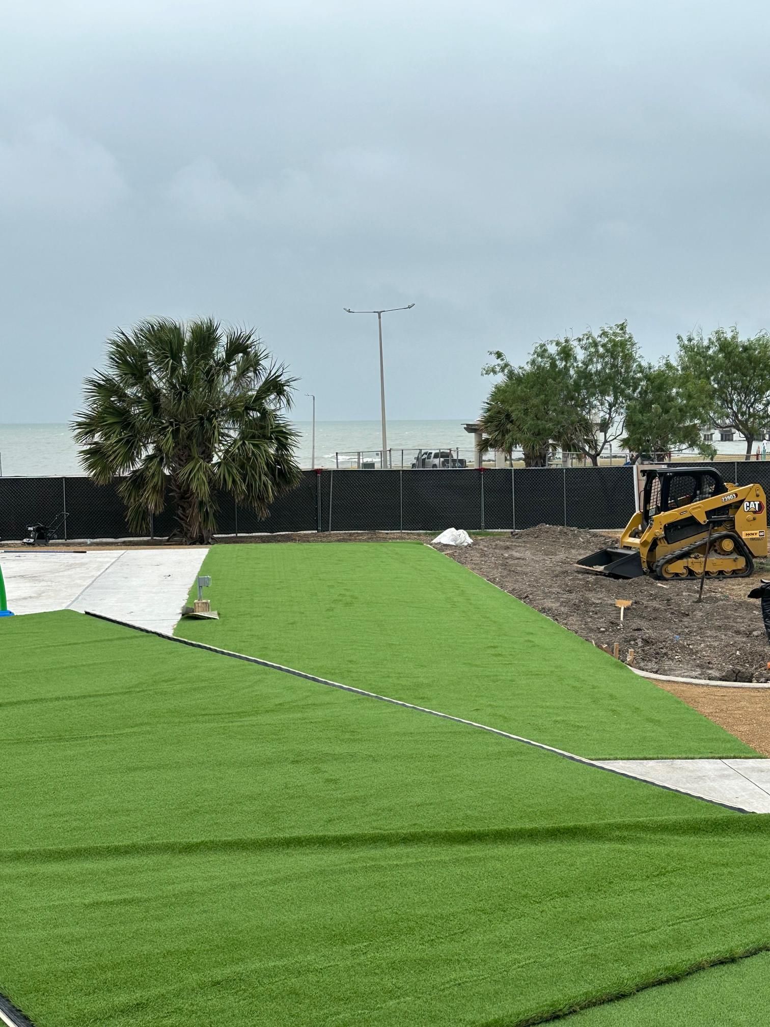 commercial artificial turf installation