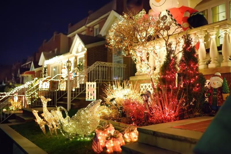 A vibrant display of Christmas lights in Corpus Christi showcasing the holiday spirit.