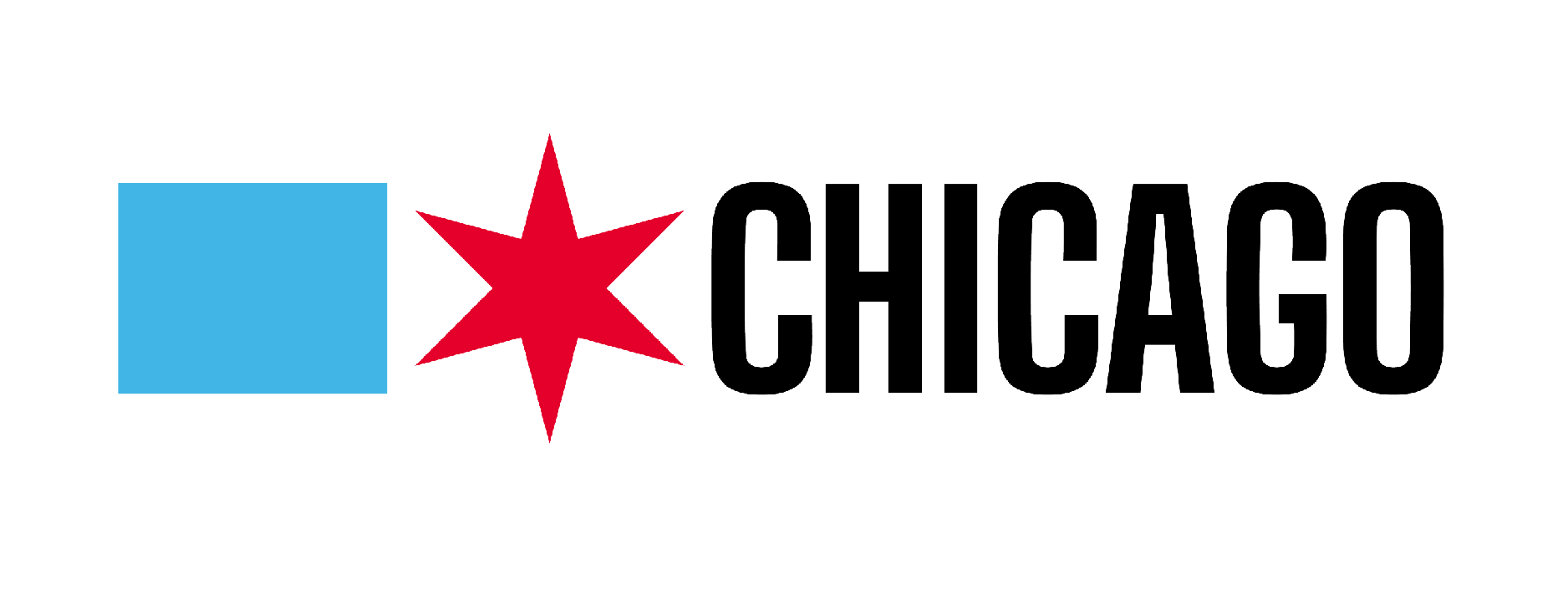 A logo for chicago with a red star on it