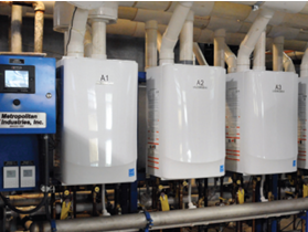 A row of white boilers with a1 on them