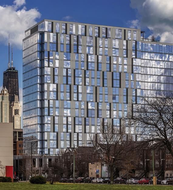 A very tall building with a lot of windows