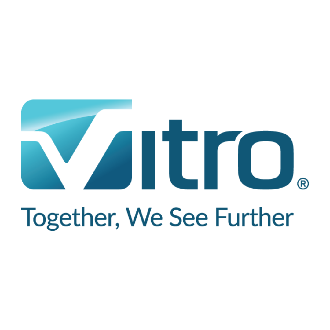 A vitro logo that says together we see further