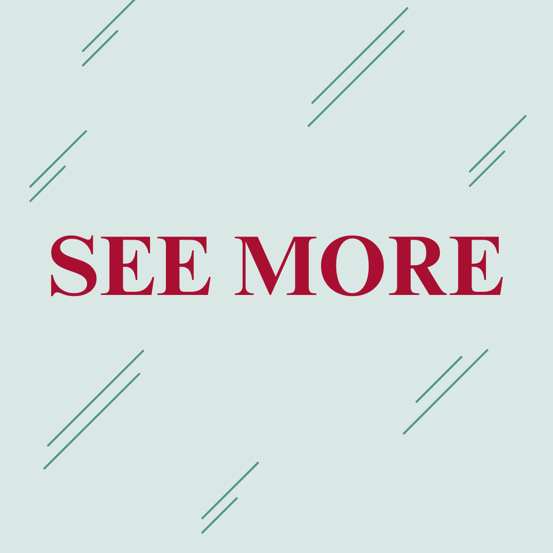 A sign that says see more on a light blue background