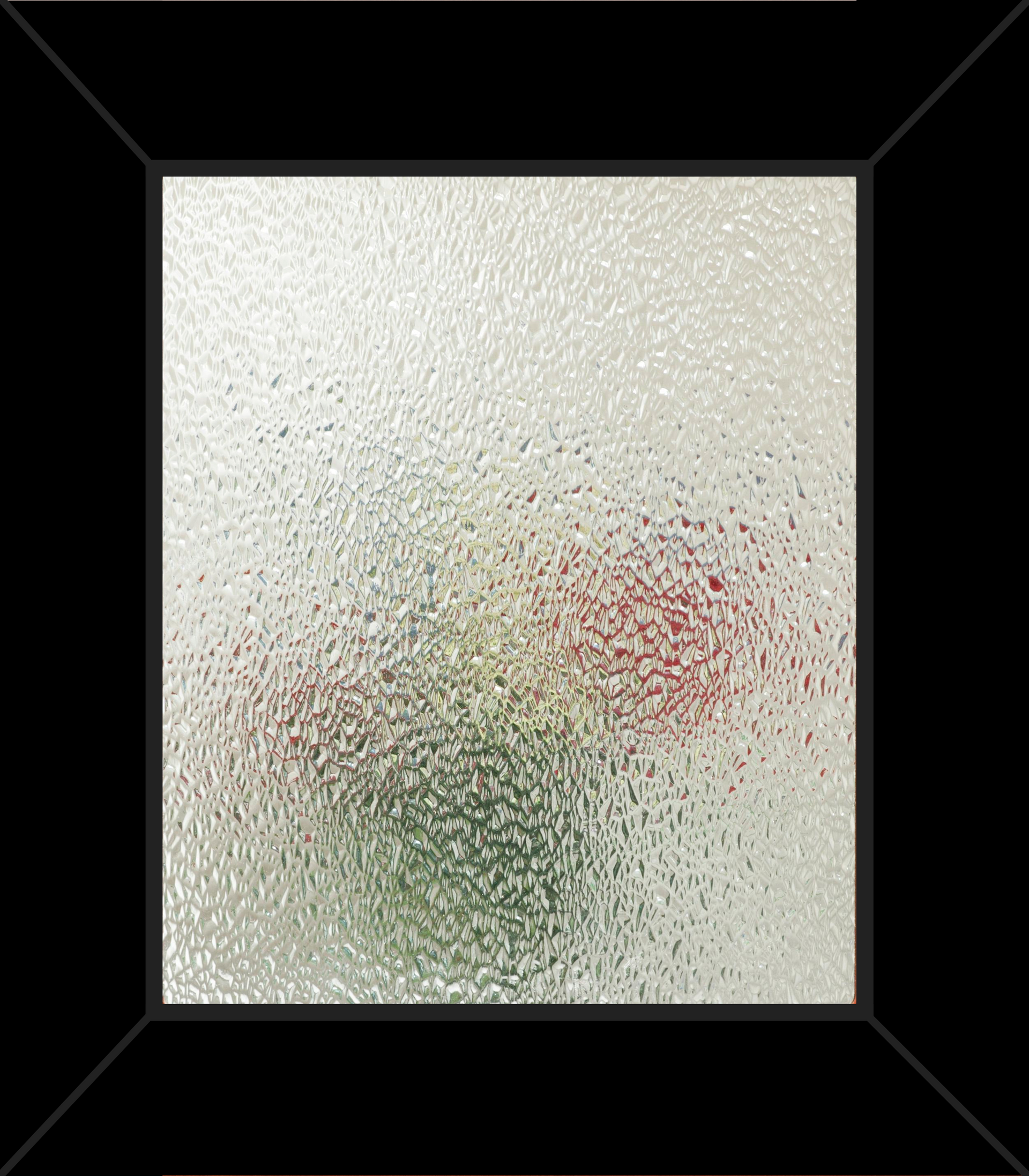 A picture of flowers in a vase in a black frame