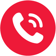 A white phone icon in a red circle.