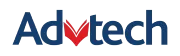 The advtech group logo is blue and white with a red triangle in the middle.