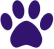 Purple paw print.