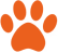 Orange paw print.