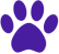 Purple paw print.