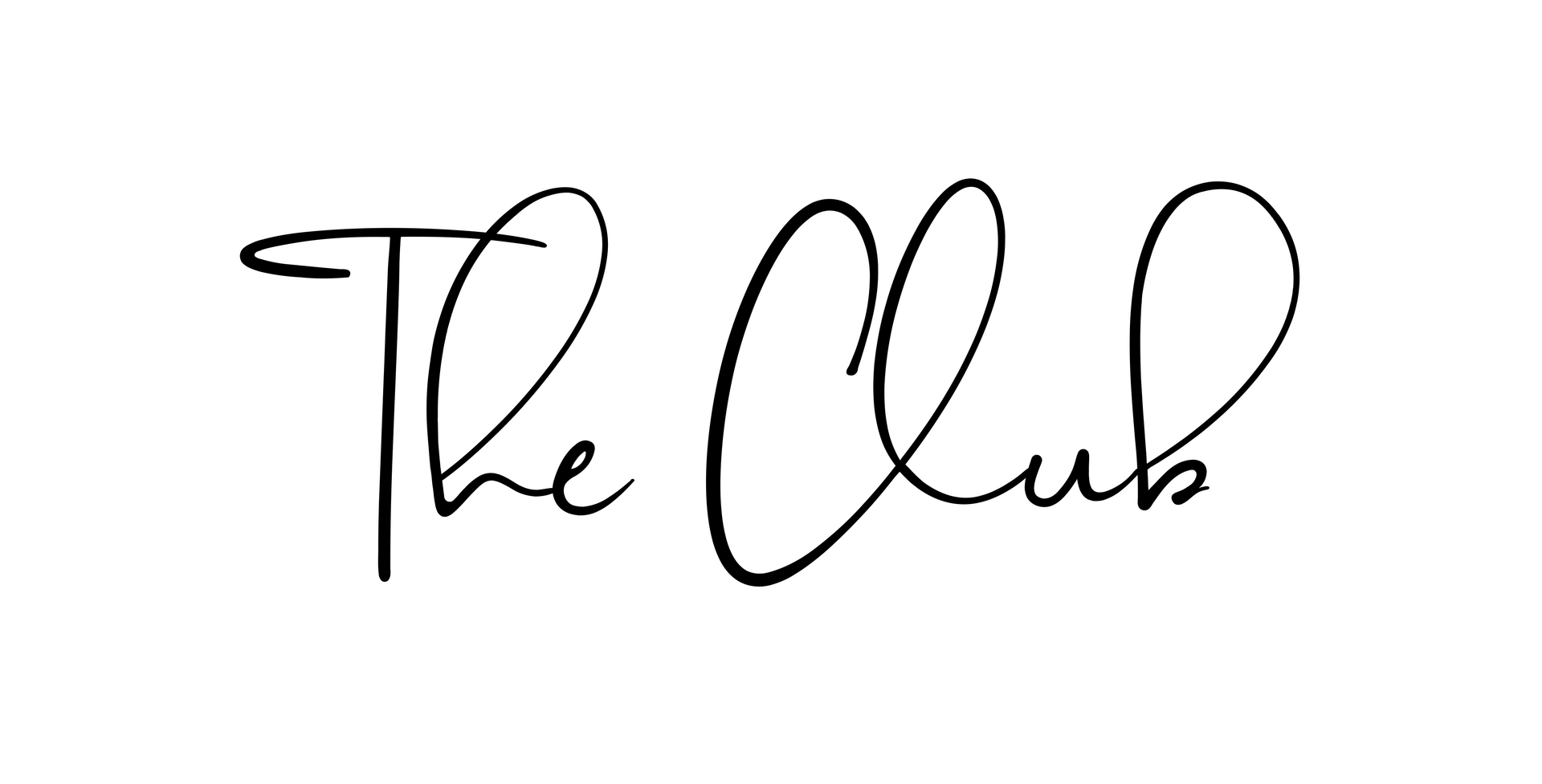 The word the club is written in cursive on a white background.