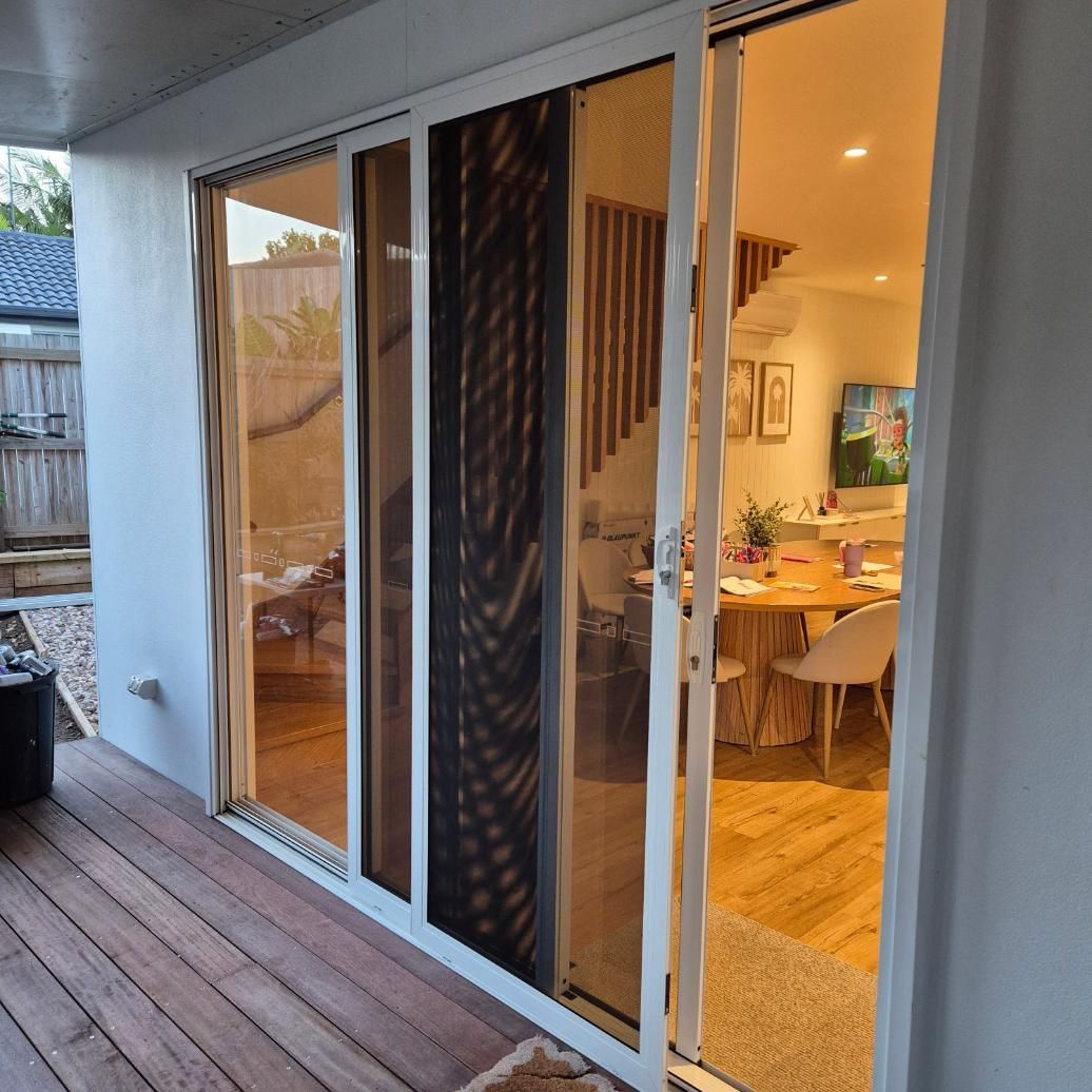 White Sliding Glass Doors — Hervey Bay Glass Glazing & Screens In Pialba, QLD
