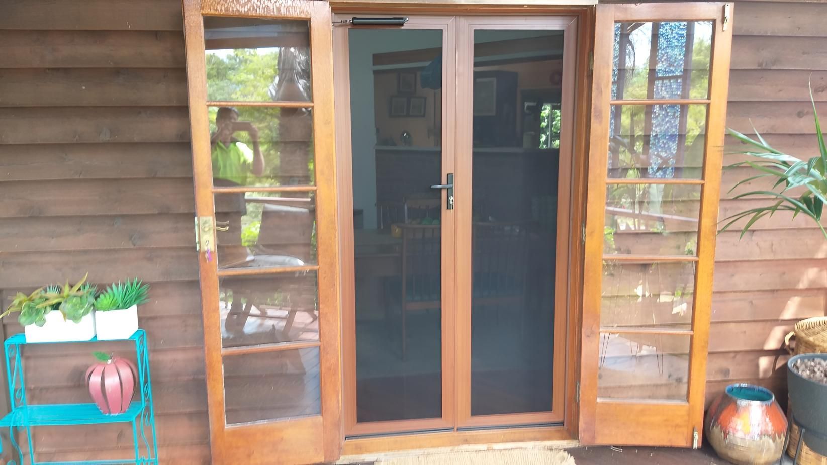 Glass Doors With Wooden Frame — Hervey Bay Glass Glazing & Screens In Pialba, QLD
