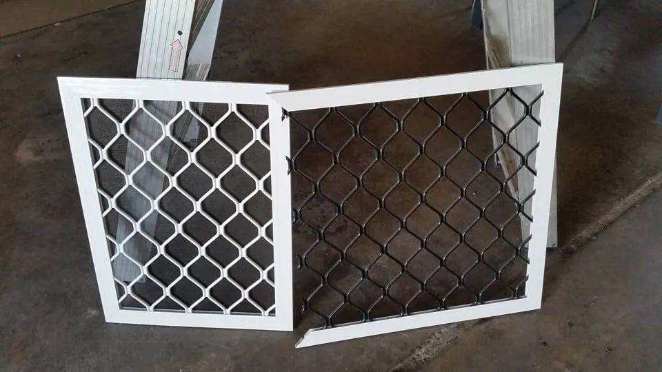 Two Rectangular White-framed Security Screens — Hervey Bay Glass Glazing & Screens In Maryborough, QLD