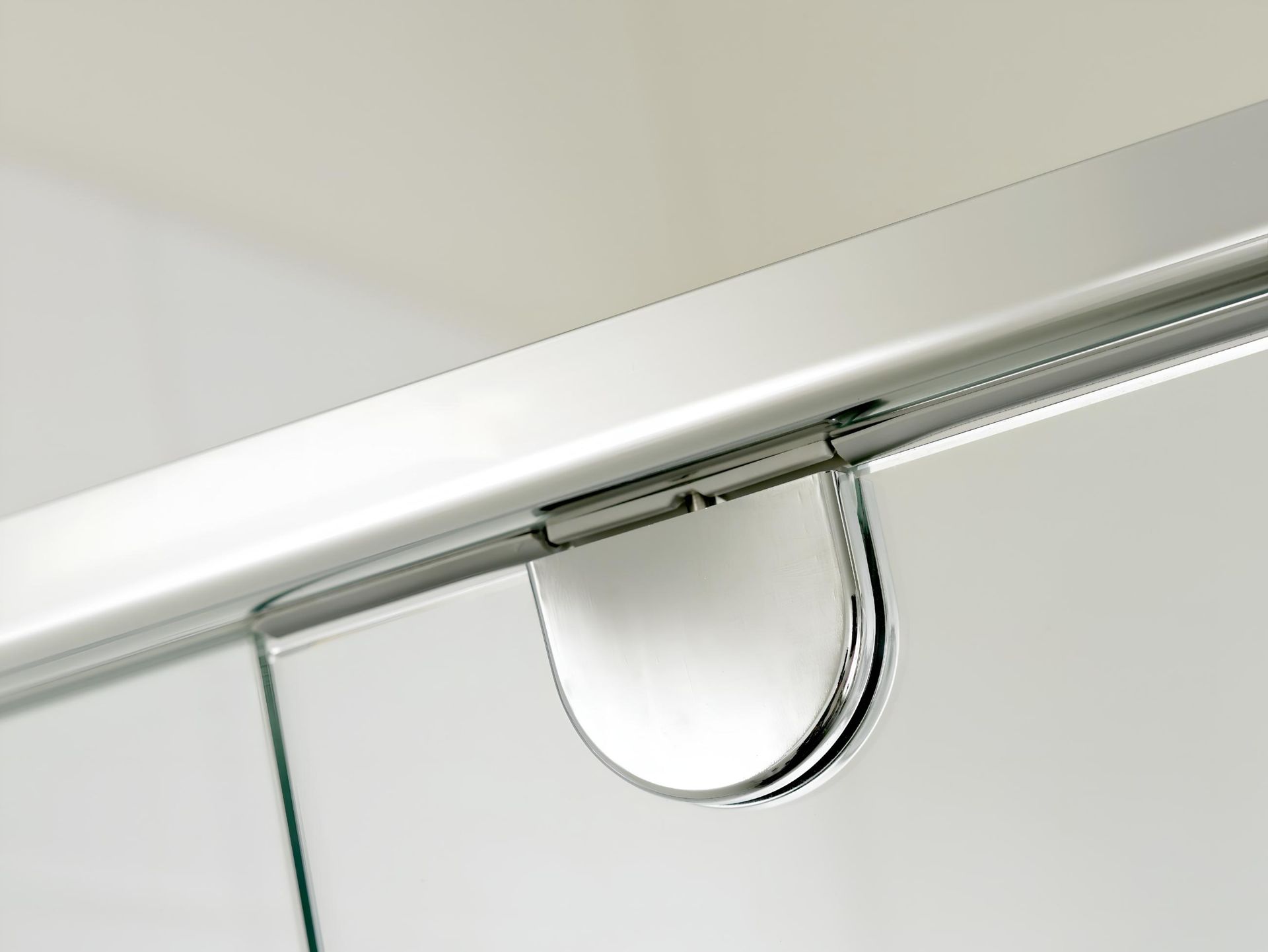 Close-up of a Silver Shower Door — Hervey Bay Glass Glazing & Screens In Pialba, QLD