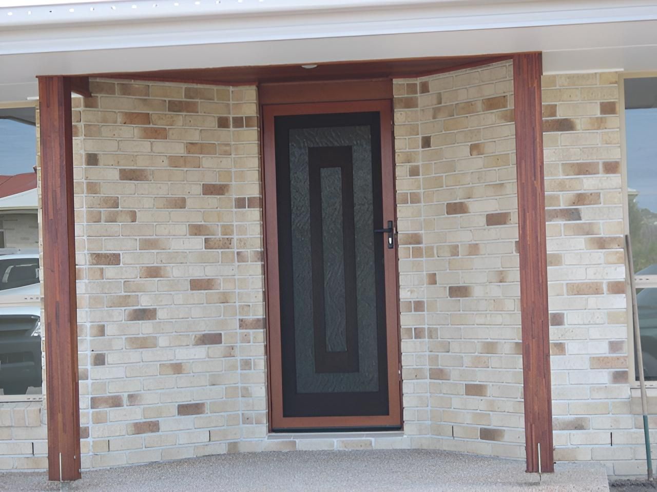 Wooden Door Frame With Flyscreen — Hervey Bay Glass Glazing & Screens In Maryborough, QLD