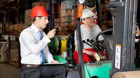 explaining the forklift controls