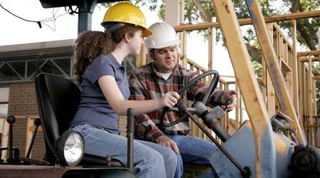 training being given to use forklift