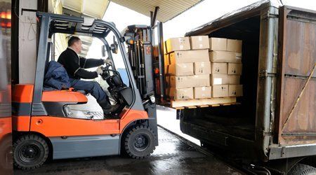 using a forklift truck