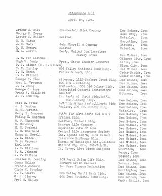 1935 ITA Attendance Roll