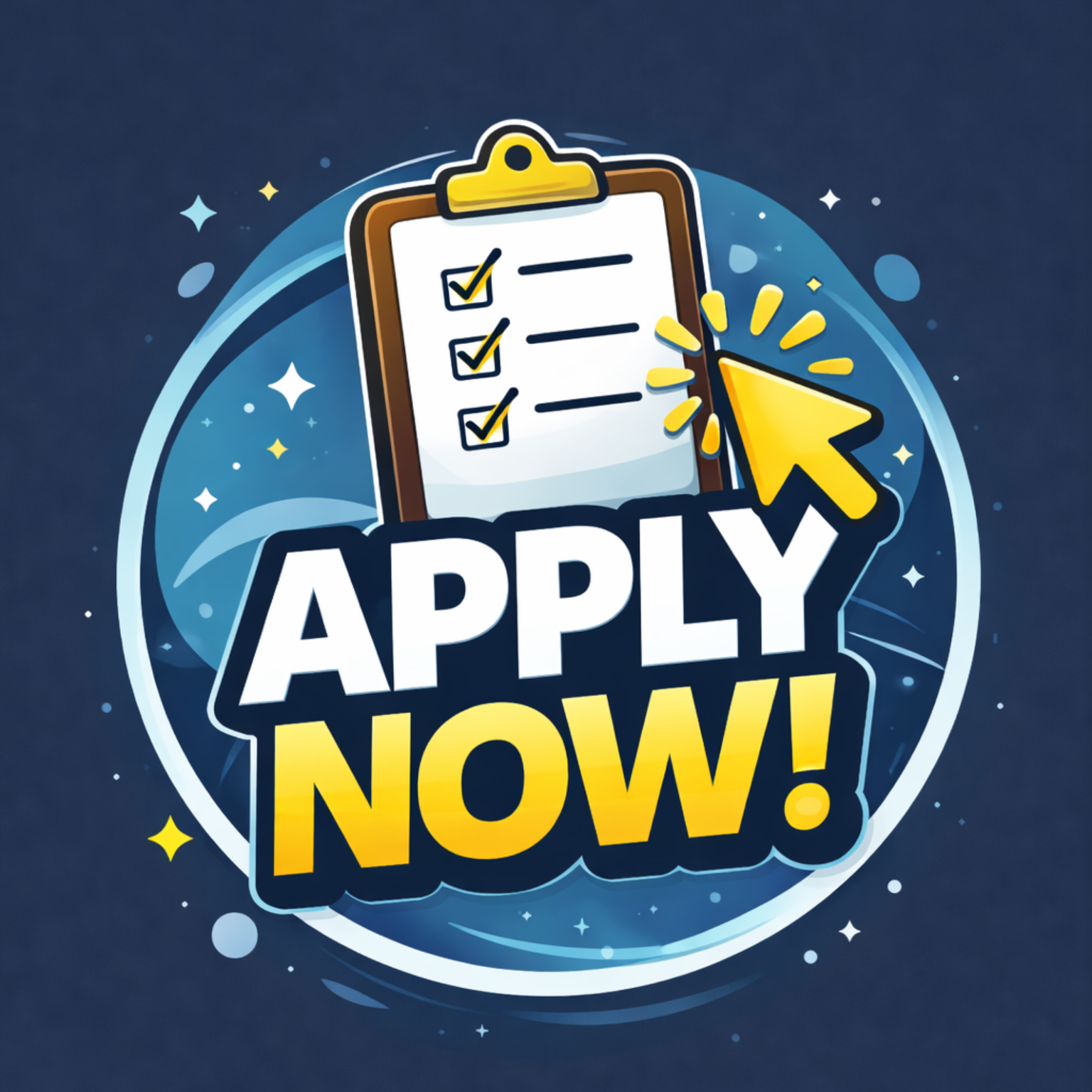 Clipboard with check marks, and a cursor pointing to 