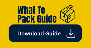A yellow background with a blue button that says `` what to pack guide download guide ''.