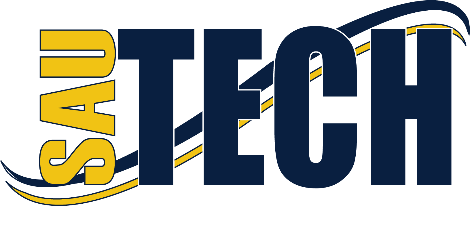 SAU Tech logo in gold and navy blue.