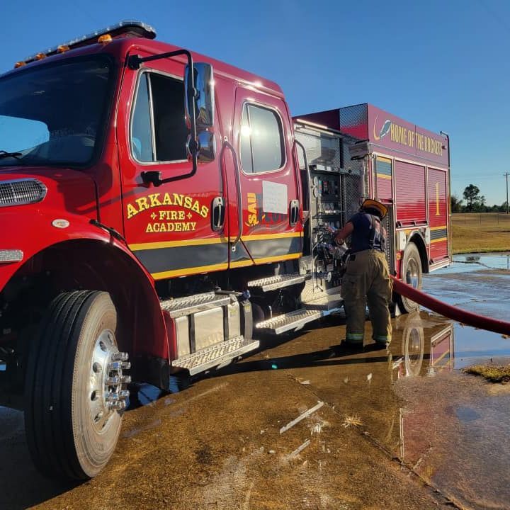 A fire truck from the arkansas fire academy