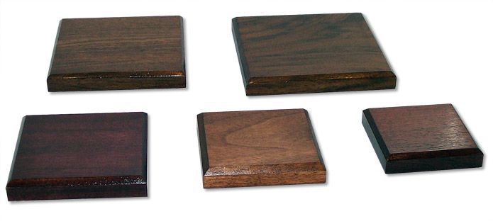 A group of wooden squares on a white background