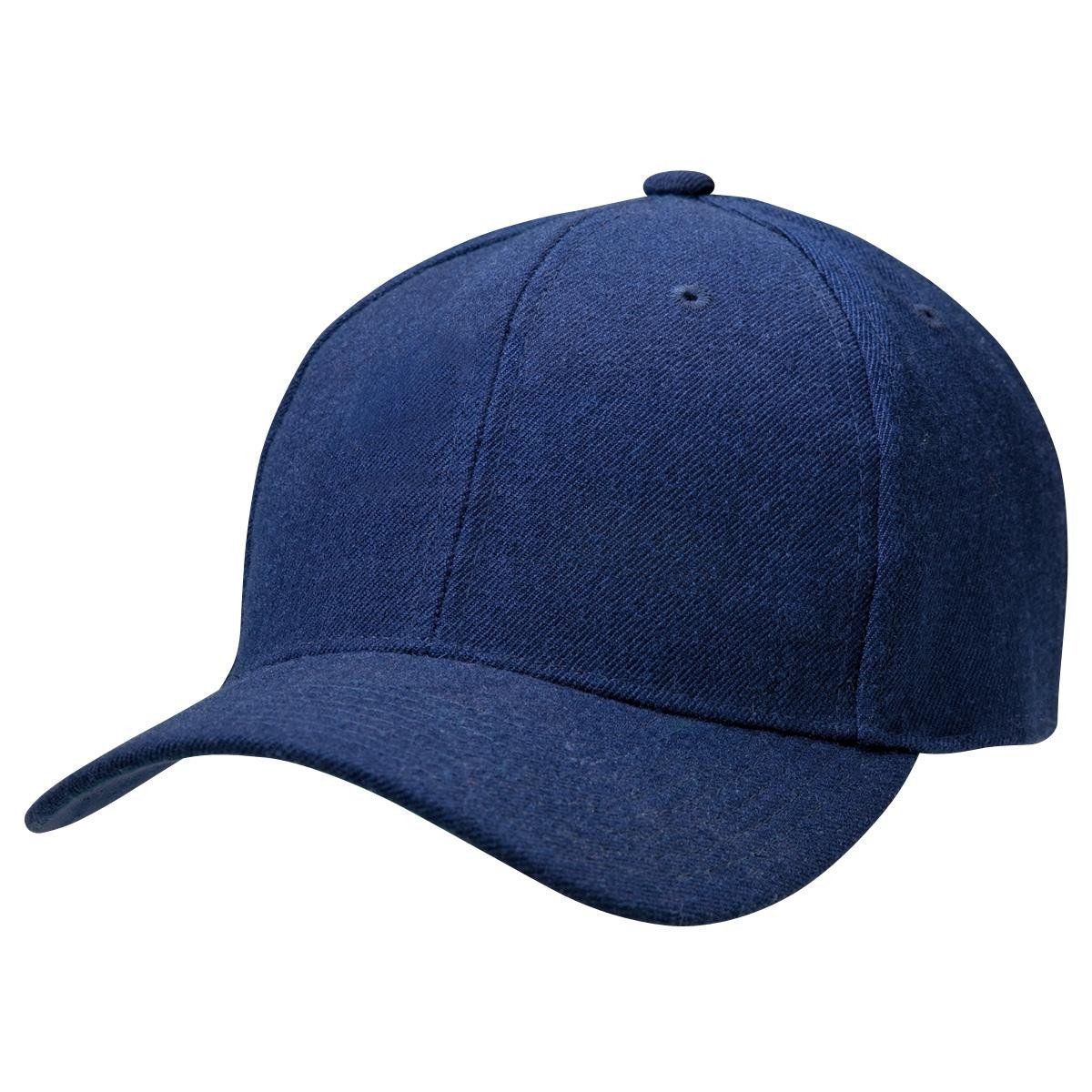 A blue baseball cap on a white background