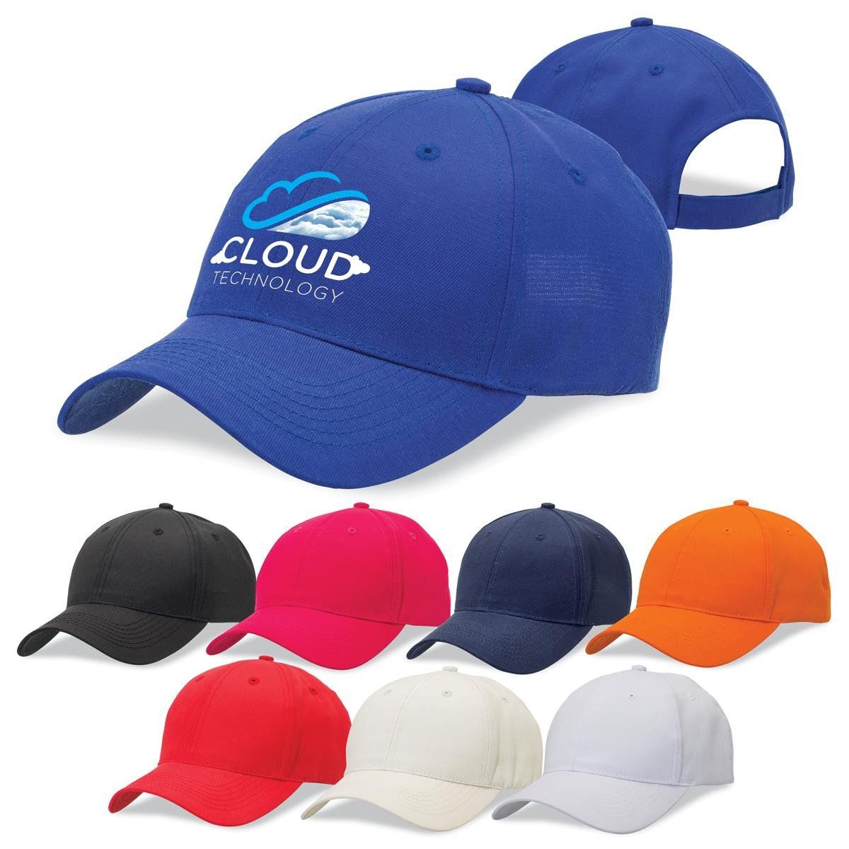 A baseball cap with the word cloud on it