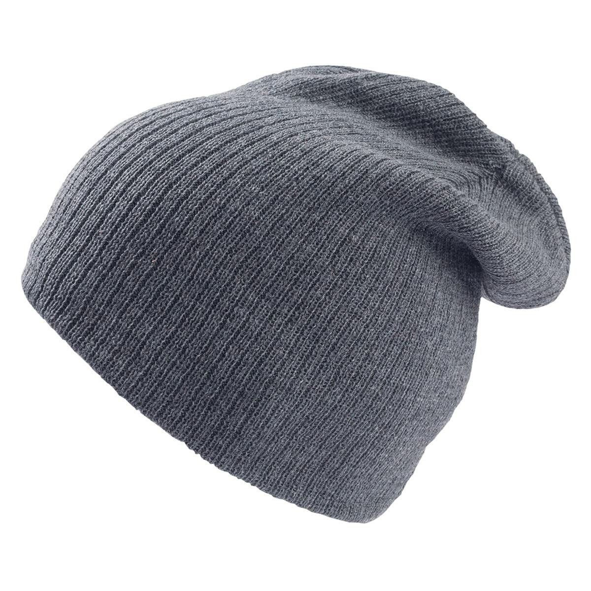 A gray beanie is shown on a white background.
