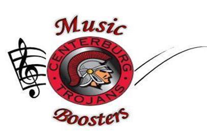 a logo for the centerburg trojan music boosters